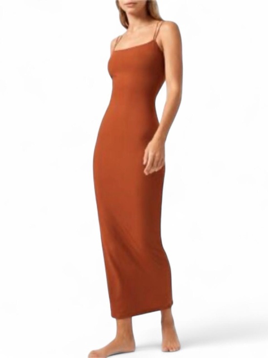 SKIMS Dresses & Skirts - Skims Rust Bodycon Maxi Dress M